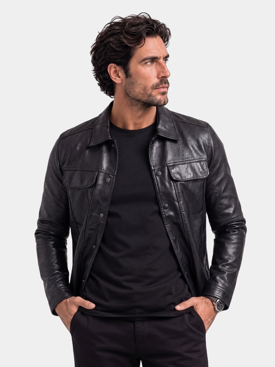 Chaqueta de Cuero Rebelde Bronce – Cross & Crown