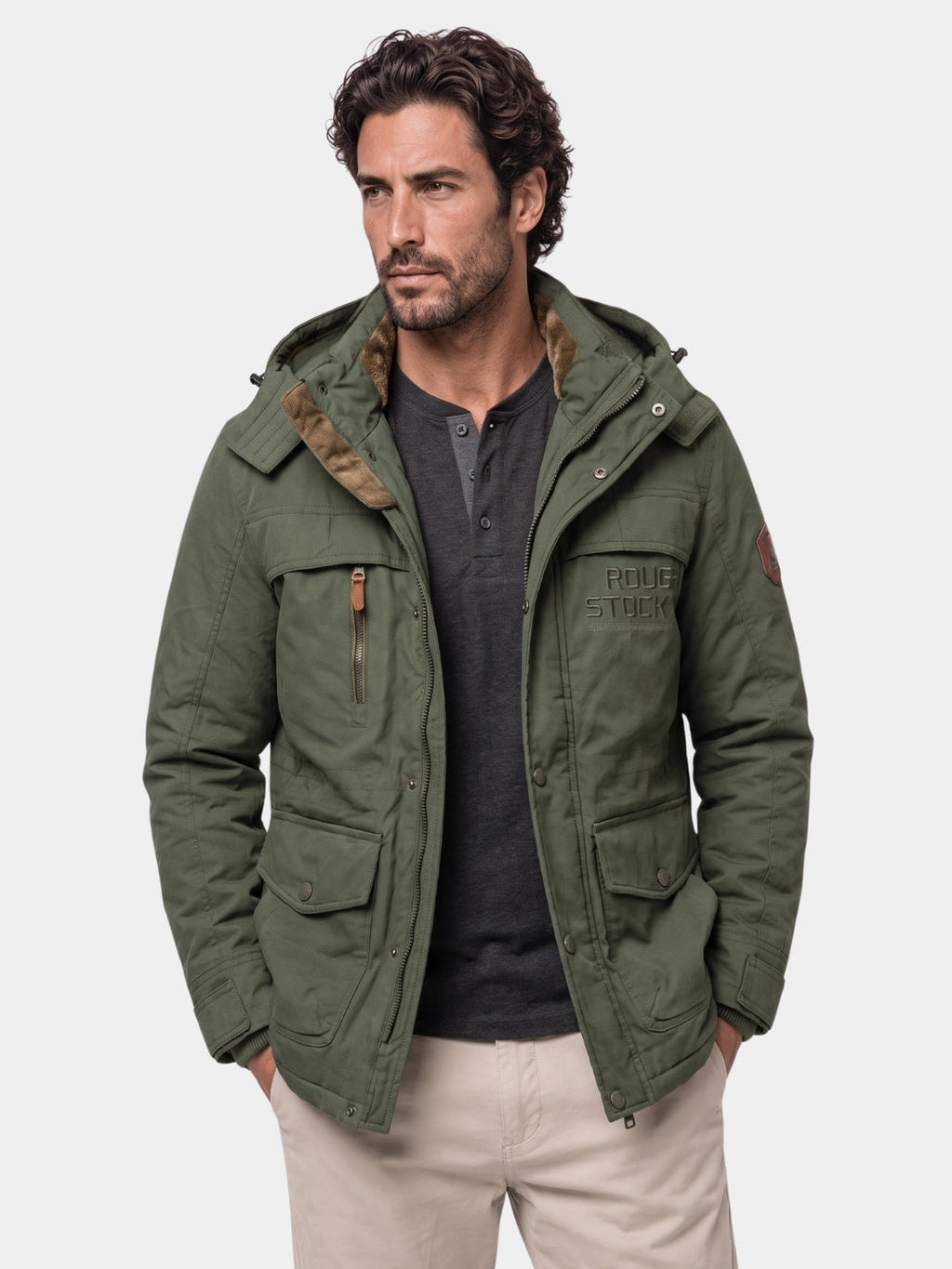 Chaqueta Militar con Capucha - Cross & Crown