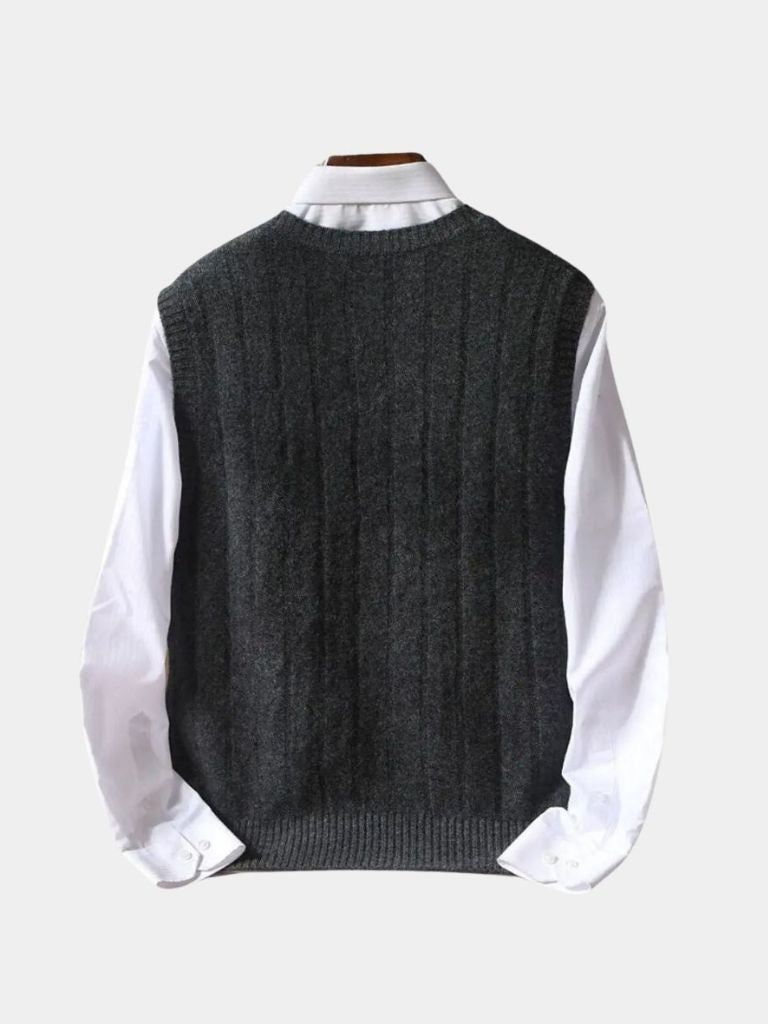 Chaleco de Suéter de Pullover 100% Lana Merino - Cross & Crown