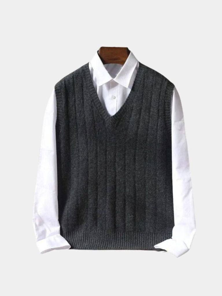 Chaleco de Suéter de Pullover 100% Lana Merino - Cross & Crown