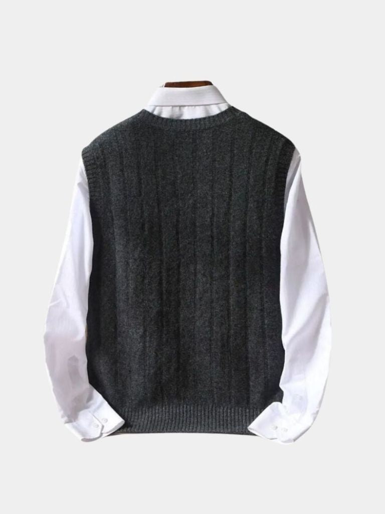 Chaleco de Suéter de Pullover 100% Lana Merino - Cross & Crown