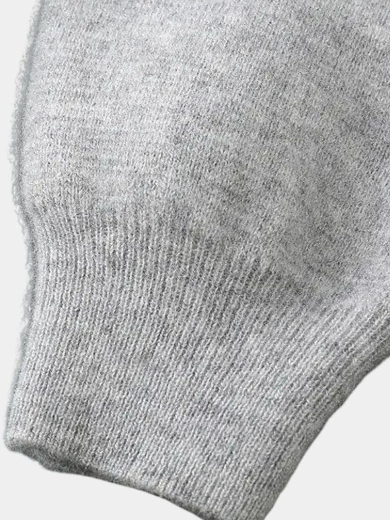 Suéter de Color Sólido con Cremallera de 100% Lana Merino - Cross & Crown