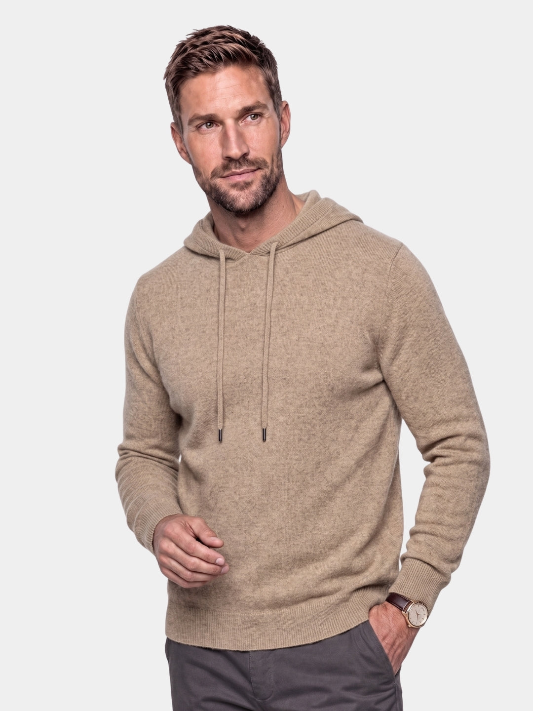 100% Suéter con Capucha de Cachemira - Cross & Crown