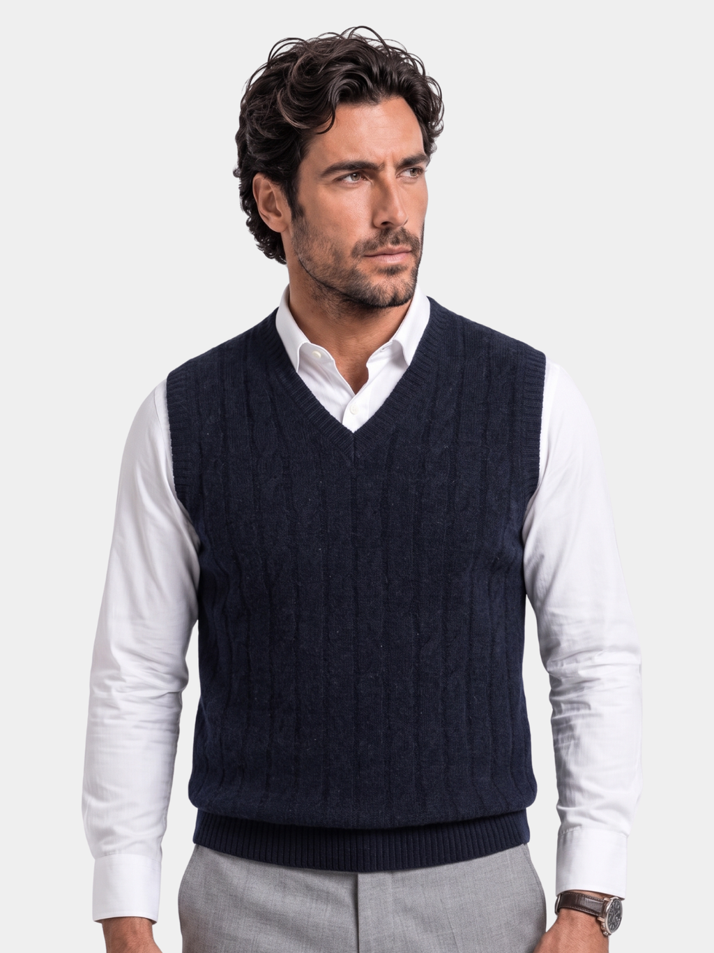 Chaleco de Suéter de Pullover 100% Lana Merino - Cross & Crown