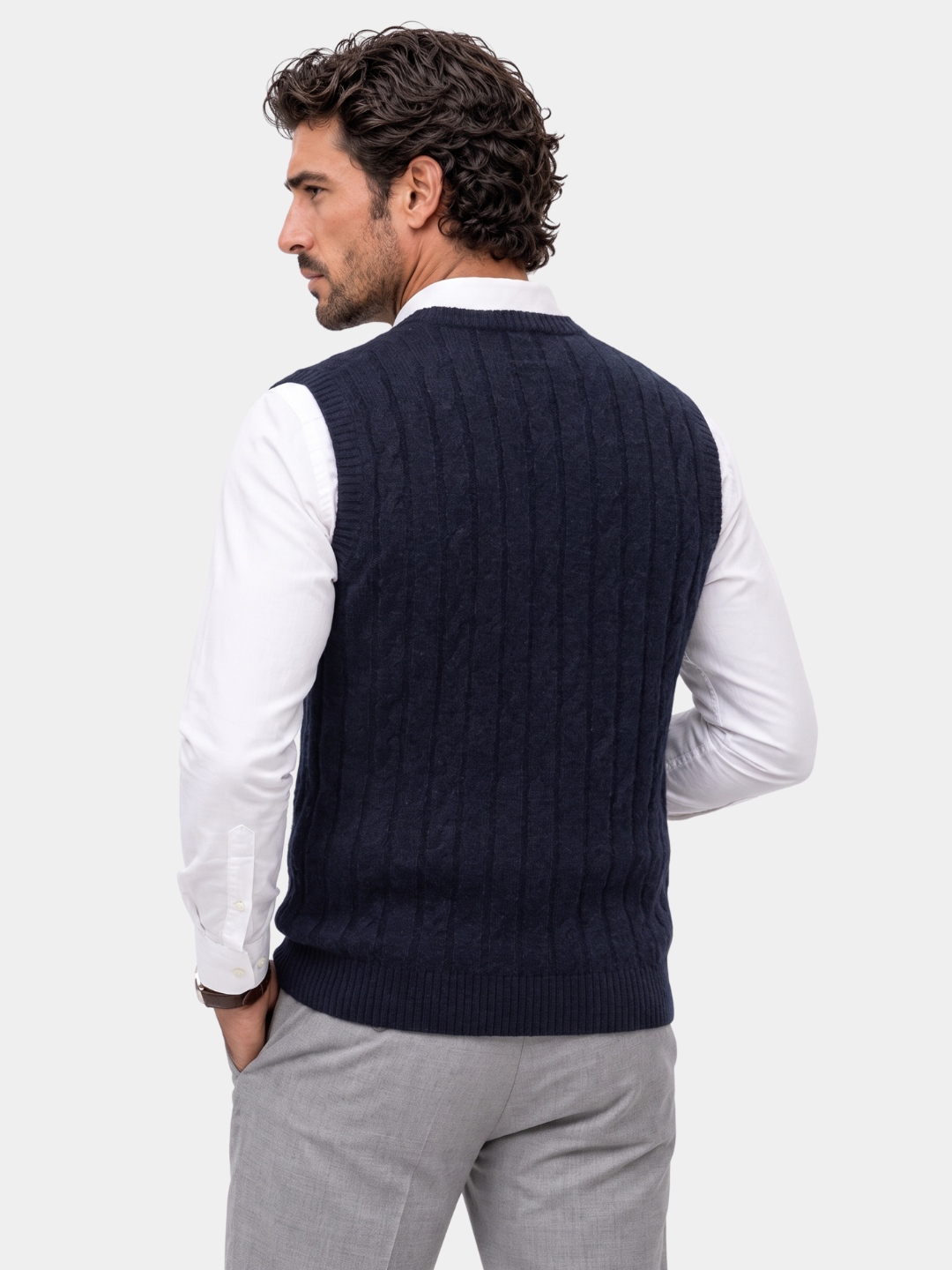 Chaleco de Suéter de Pullover 100% Lana Merino - Cross & Crown