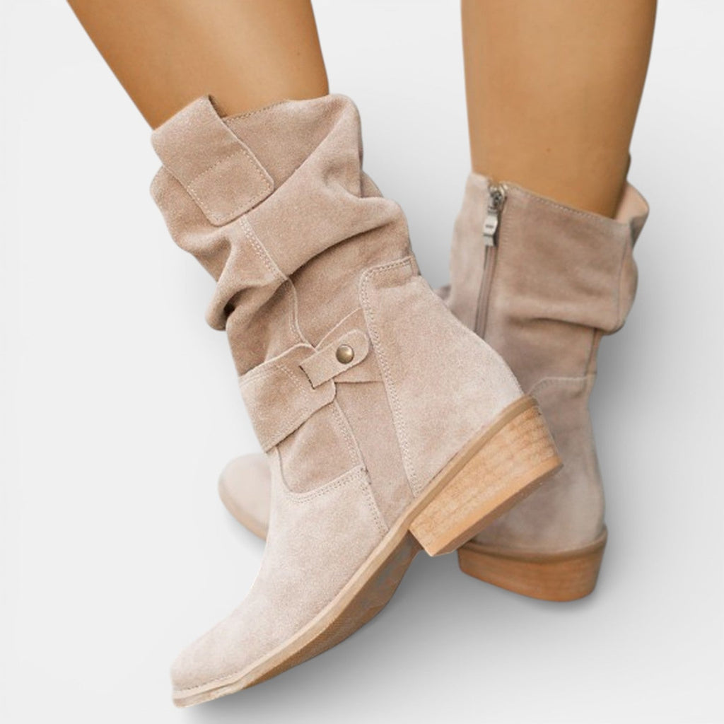 Botas Western de Mujer en Ante con Punta Fina