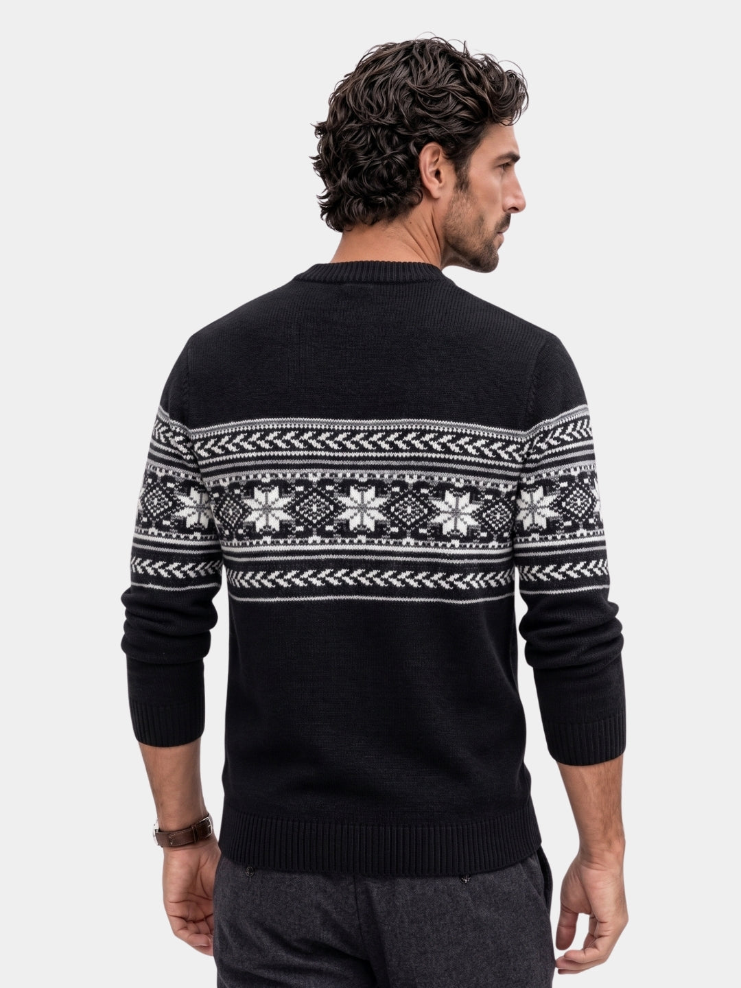 Suéter de Pullover Fair Isle 100% Lana - Cross & Crown