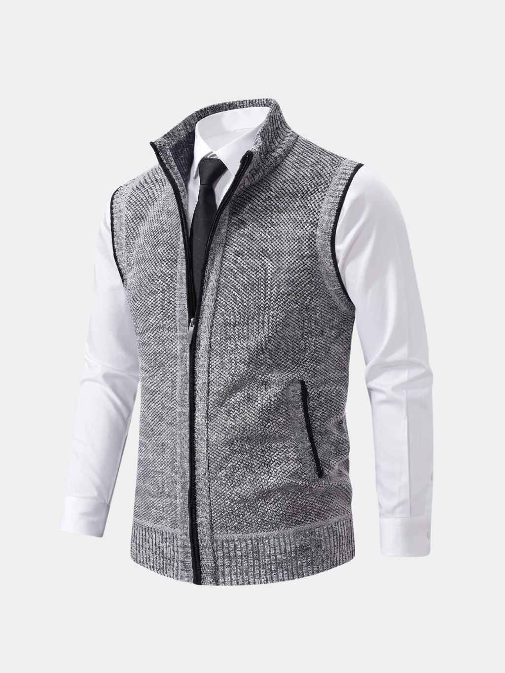 Chaleco de Suéter Elegante con Cremallera Completa - Cross & Crown