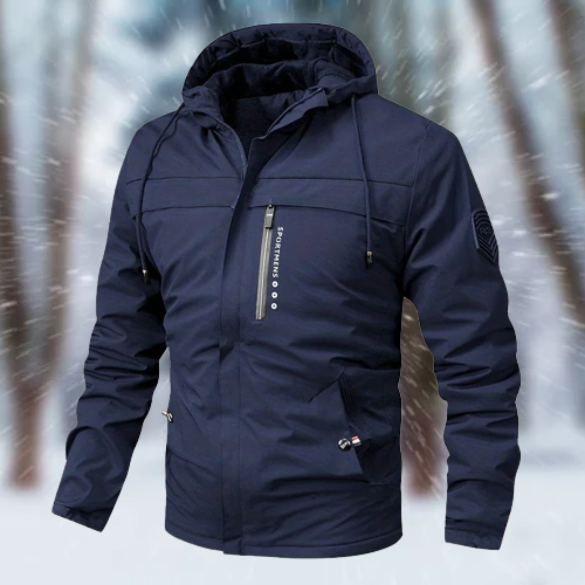 Chaqueta Impermeable Hombre con Capucha - Abrigo Cálido de Invierno