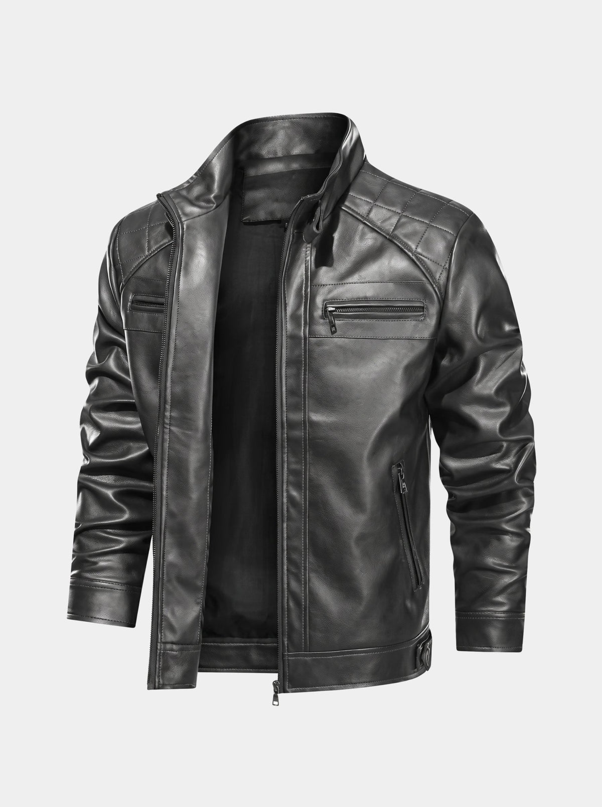 Chaqueta de Cuero Vulcan Diamond – Cross & Crown