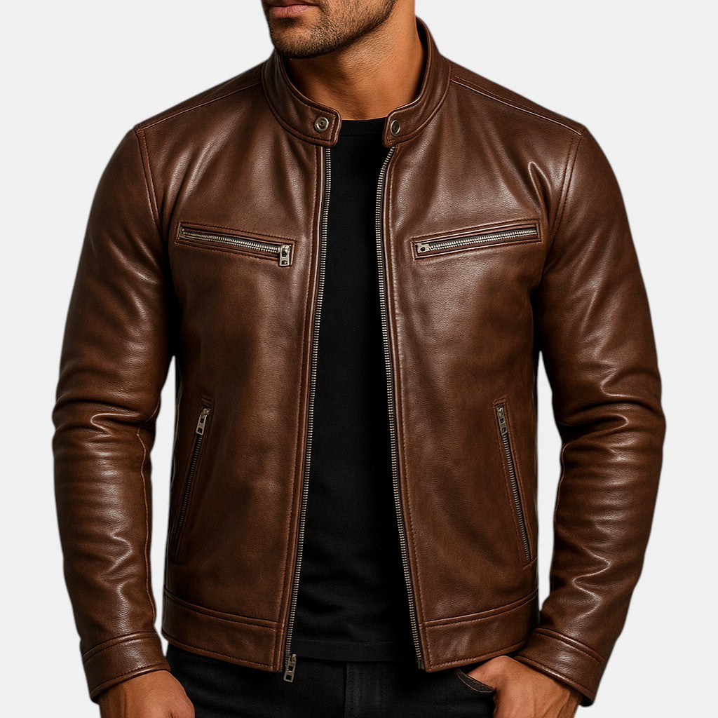 Chaqueta de Piel Hombre Premium – Cazadora Vintage de Cuero Genuino