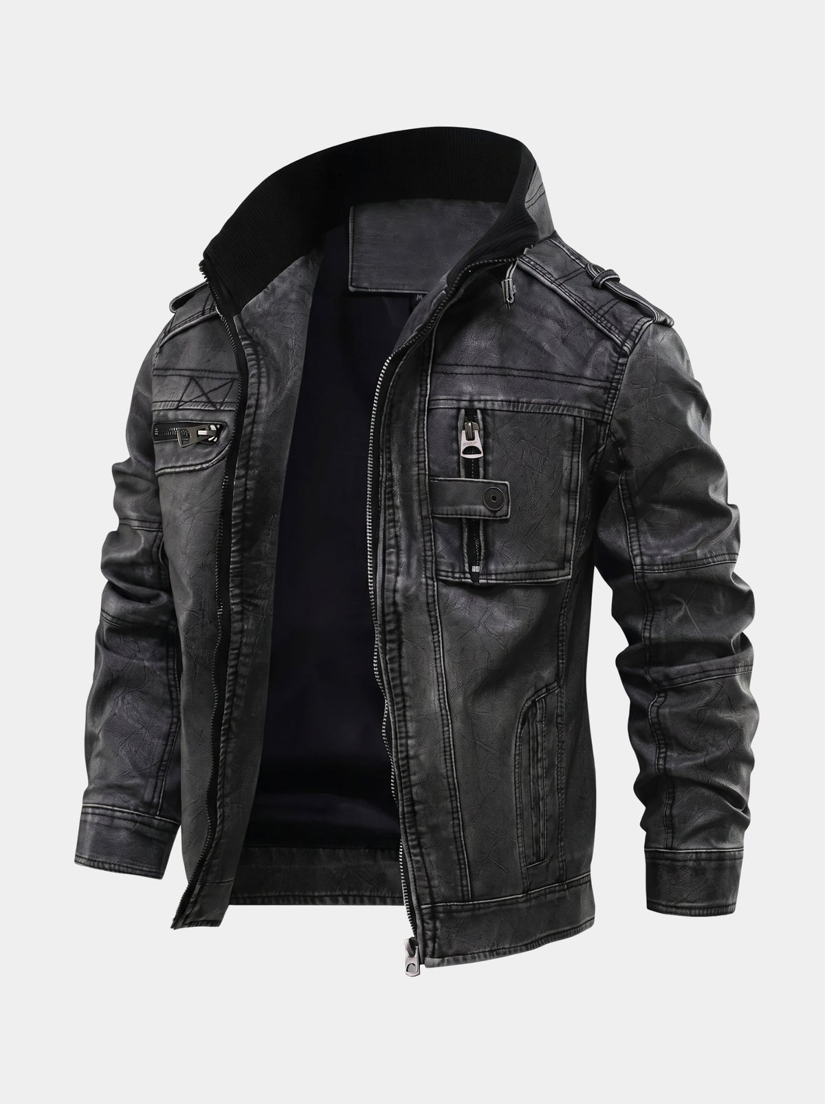 Chaqueta de Cuero Táctica Rogue – Cross & Crown