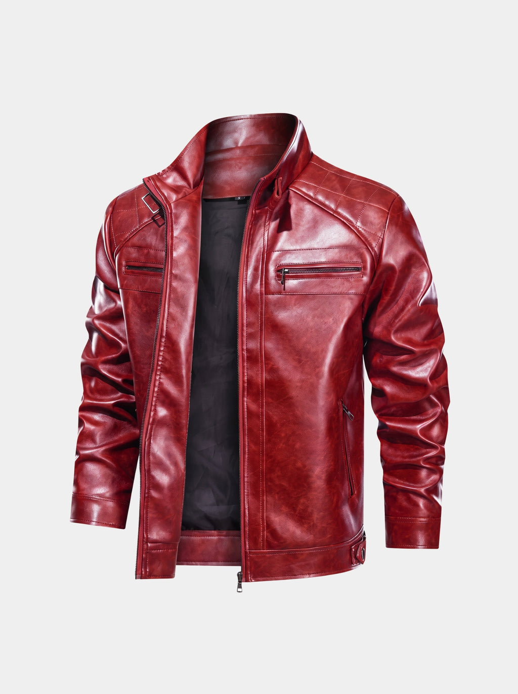 Chaqueta de Cuero Vulcan Diamond – Cross & Crown