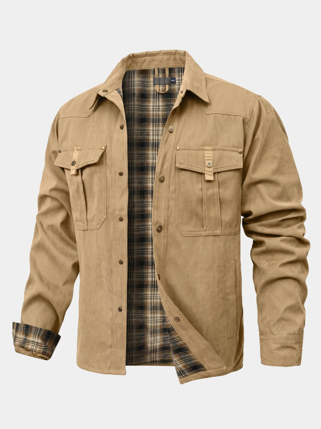 Chaqueta de Botones Forjada con Forro de Franela – Cross & Crown