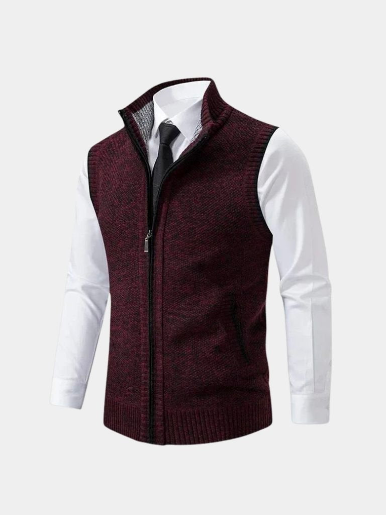 Chaleco de Suéter Elegante con Cremallera Completa - Cross & Crown