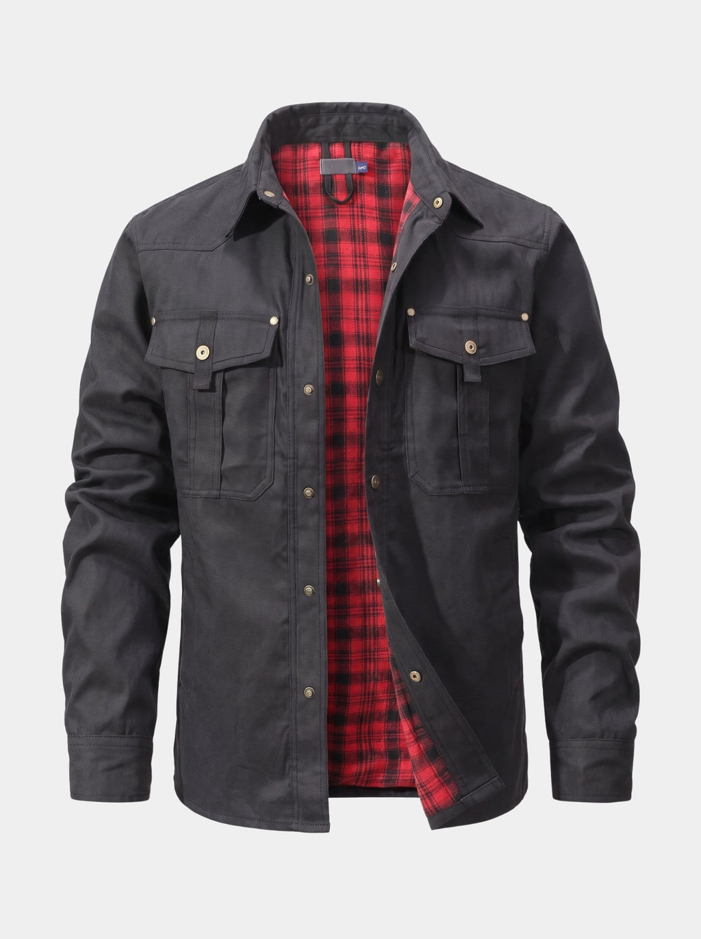 Chaqueta de Botones Forjada con Forro de Franela – Cross & Crown