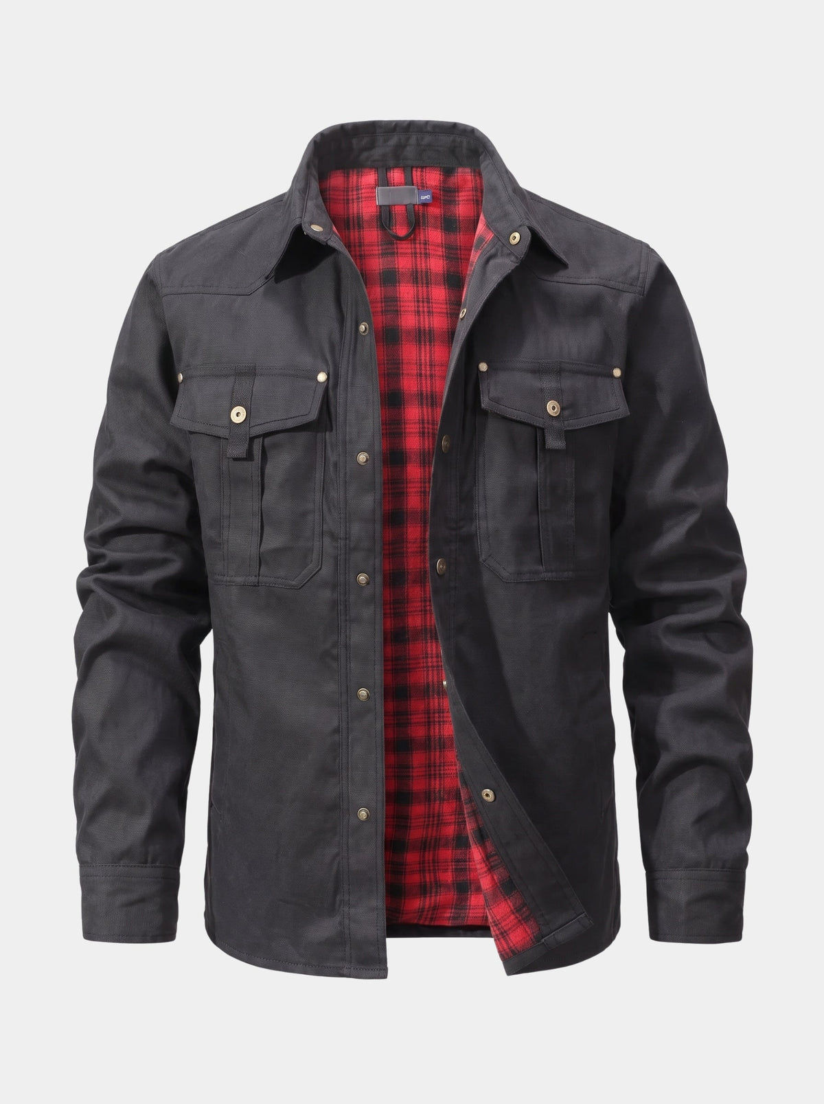 Chaqueta de Botones Forjada con Forro de Franela – Cross & Crown