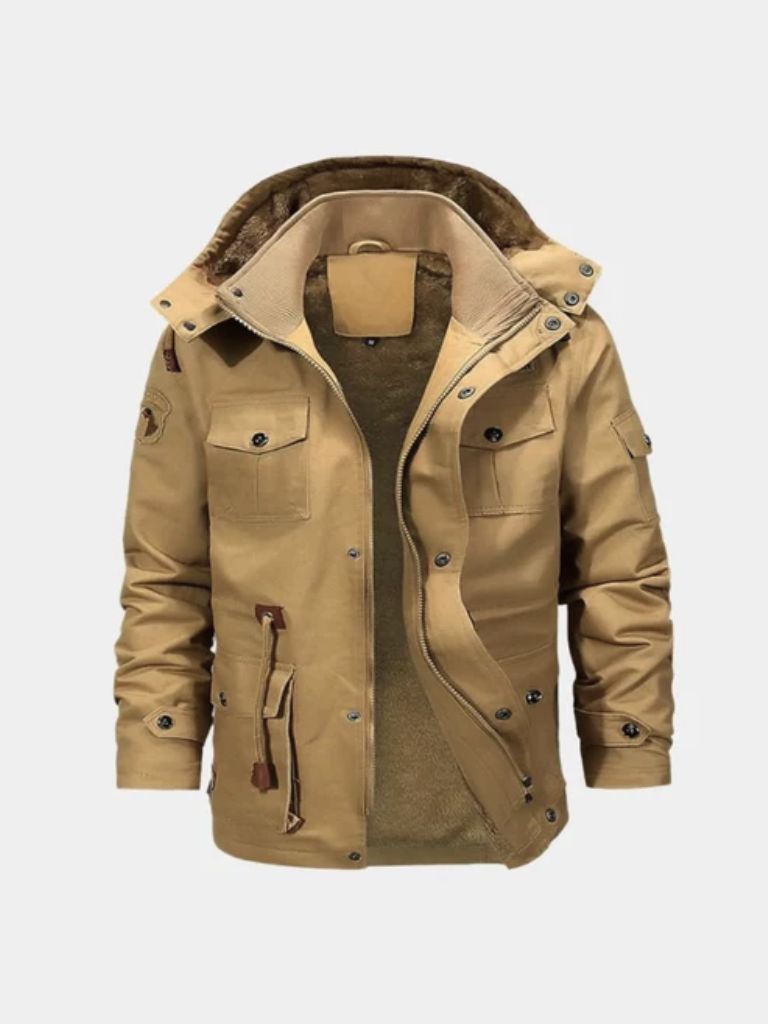 Chaqueta Bomber con Capucha de Forro Polar - Cross & Crown