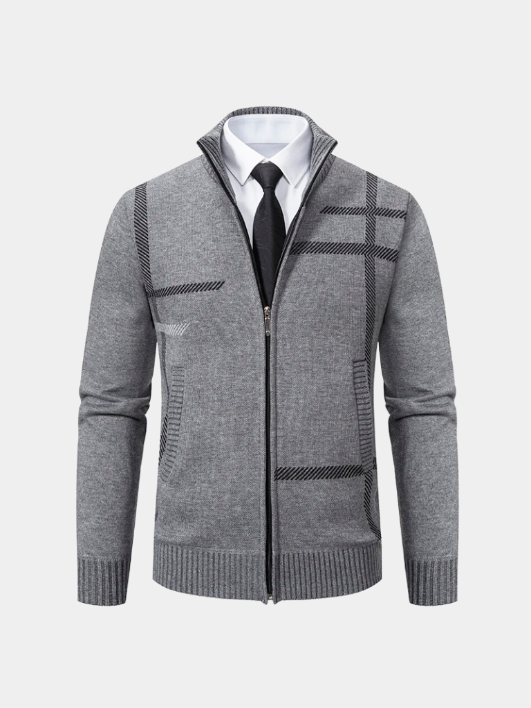 Chaqueta de Punto Simetría Grafito - Cross & Crown