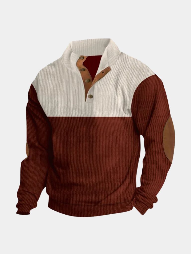 Suéter Retro de Pana con Cuello Alto - Cross & Crown