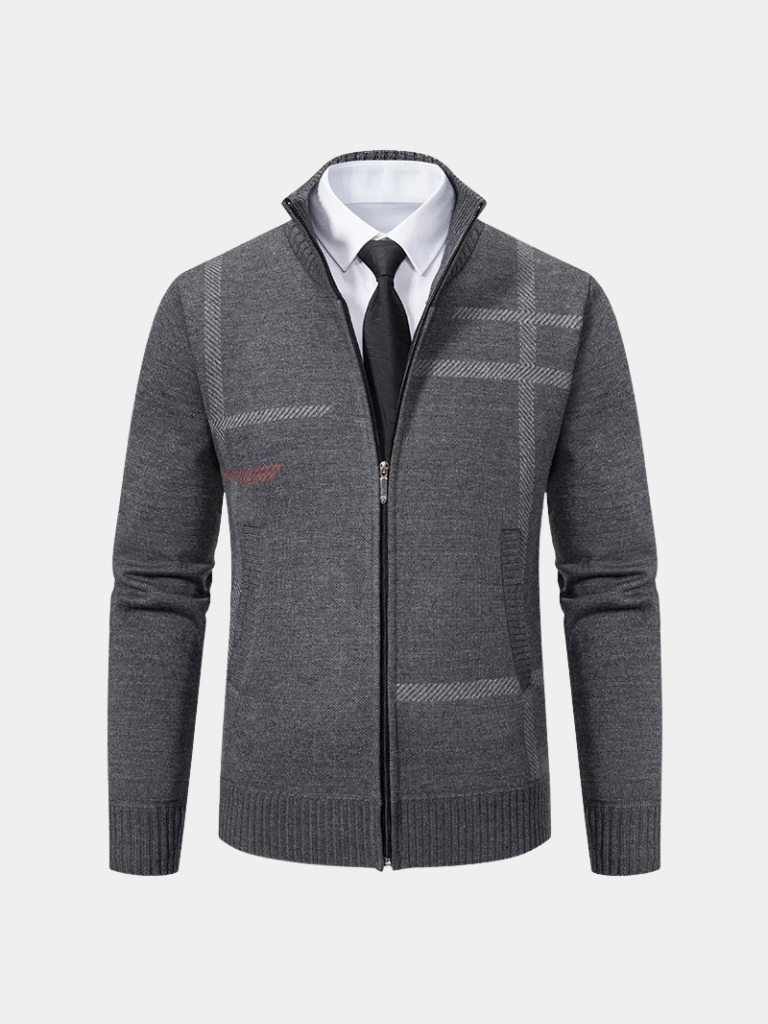 Chaqueta de Punto Simetría Grafito - Cross & Crown