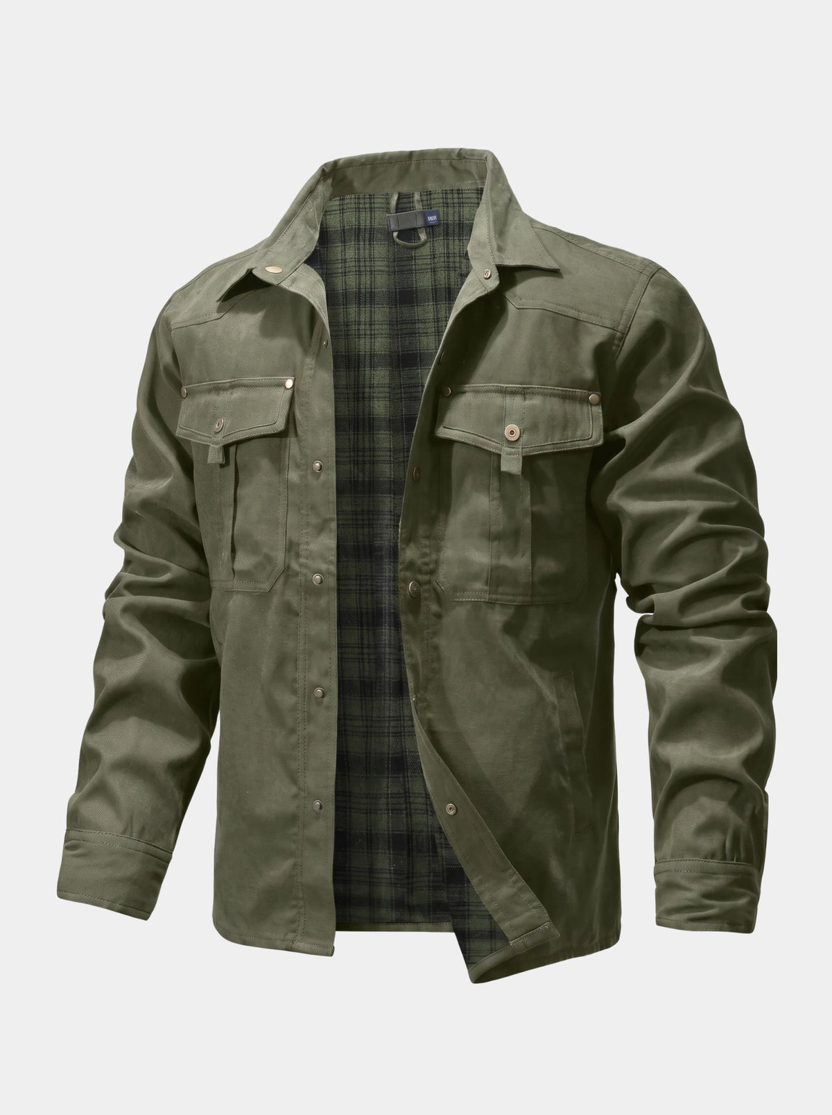 Chaqueta de Botones Forjada con Forro de Franela – Cross & Crown