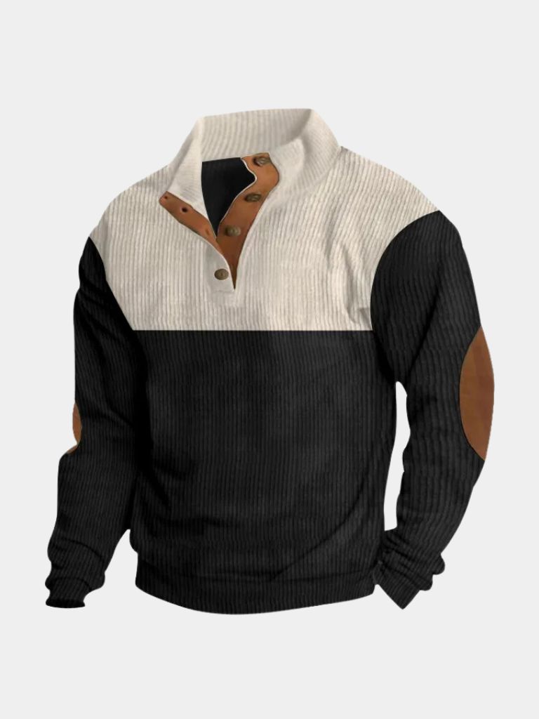 Suéter Retro de Pana con Cuello Alto - Cross & Crown