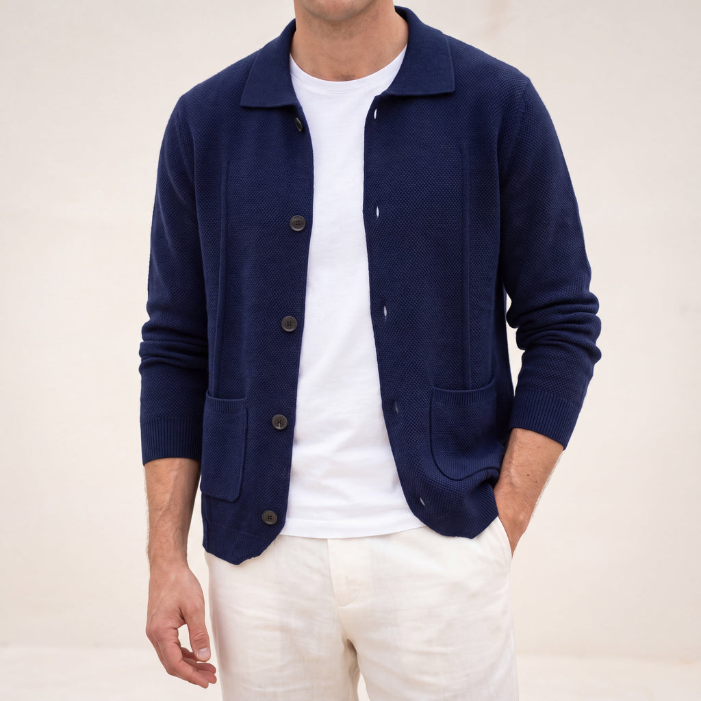 Sobrecamisa Hombre Cashmere Premium – 100% Cashmere con Botones