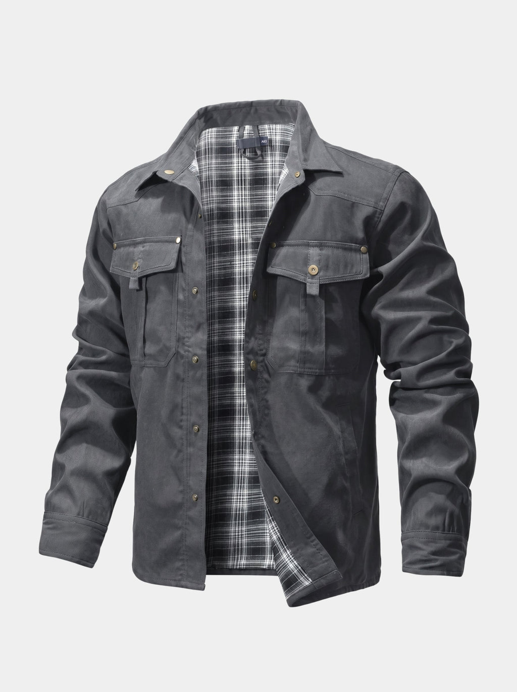 Chaqueta de Botones Forjada con Forro de Franela – Cross & Crown