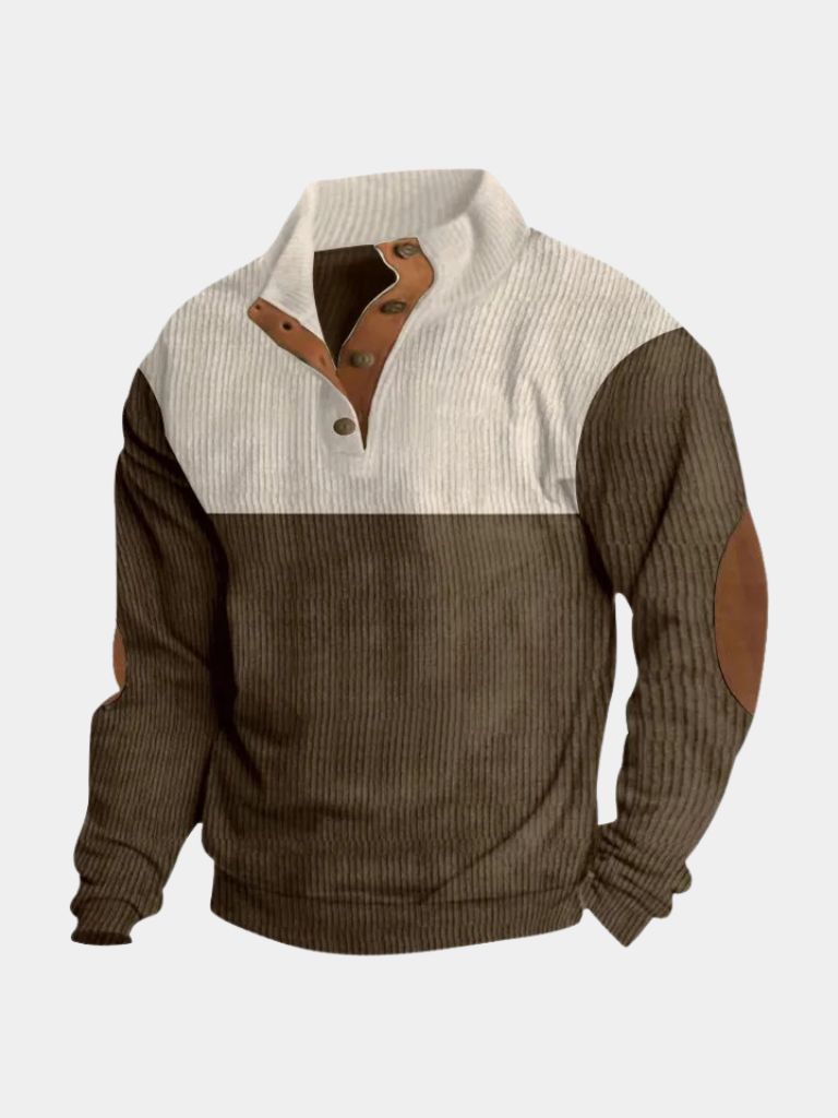 Suéter Retro de Pana con Cuello Alto - Cross & Crown