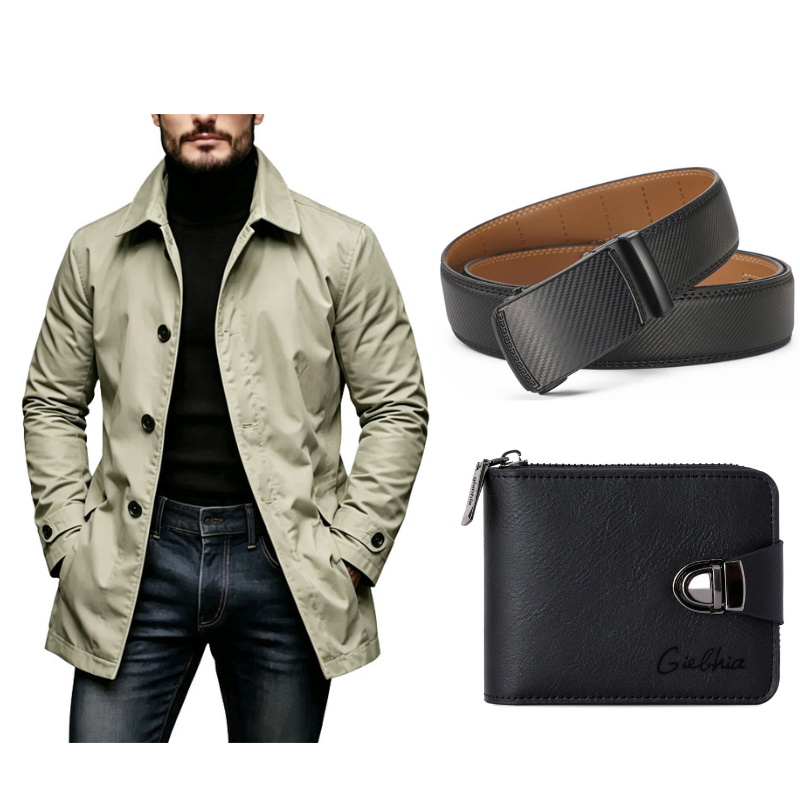 ⏰ Último Día de Rebajas – DESCUENTO 50% ✨Trench impermeable para hombre de longitud media