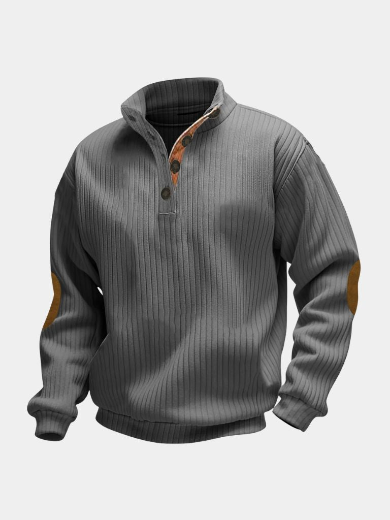 Suéter Henley de Cuello Alto Refinado - Cross & Crown
