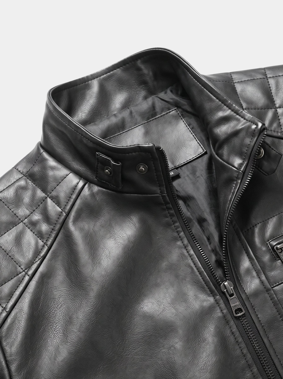 Chaqueta de Cuero Vulcan Diamond – Cross & Crown