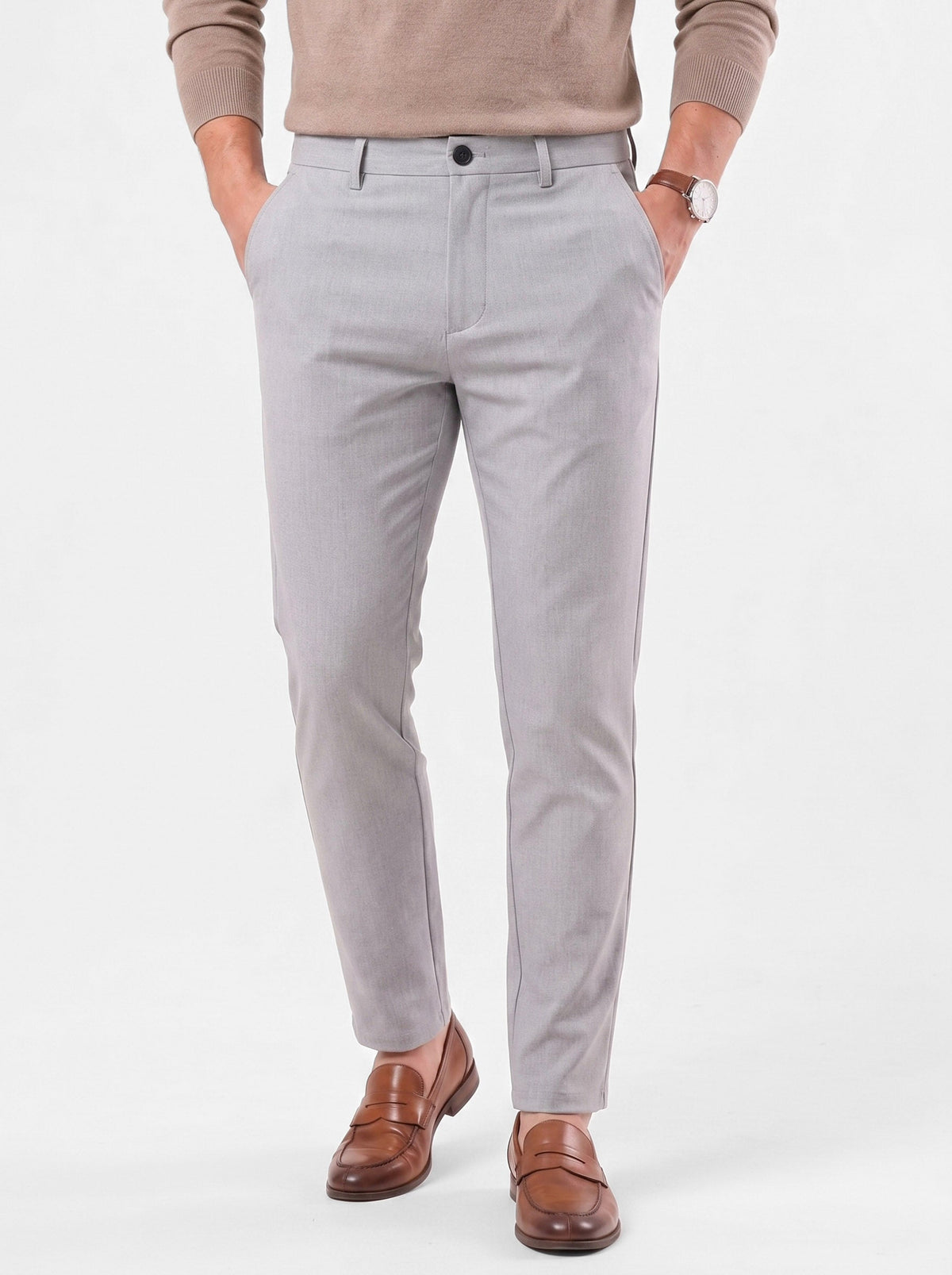 Pantalones Rectos Minimalistas de Fibra de Bambú - Cross & Crown