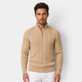 Jersey de Punto Trenzado con Media Cremallera para Hombre