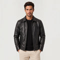 Chaqueta Hombre Efecto Piel Cremallera Corte Regular