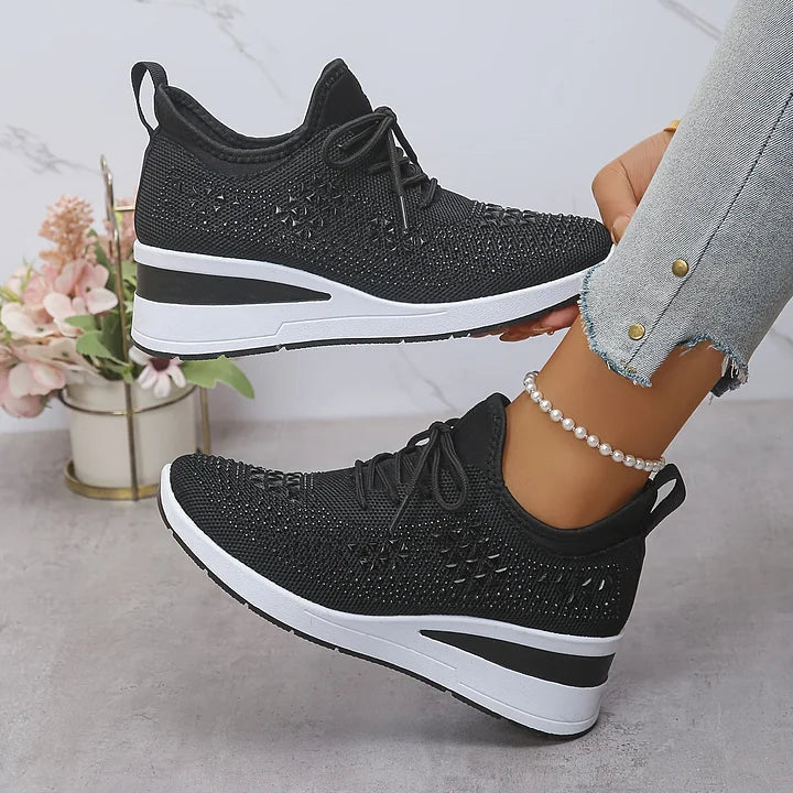 Zapatillas Ortopédicas Elegantes para Mujer con Detalles Brillantes