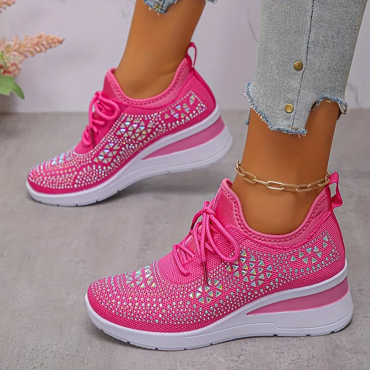 Zapatillas Ortopédicas Elegantes para Mujer con Detalles Brillantes