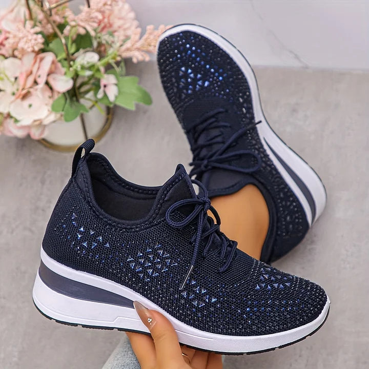 Zapatillas Ortopédicas Elegantes para Mujer con Detalles Brillantes