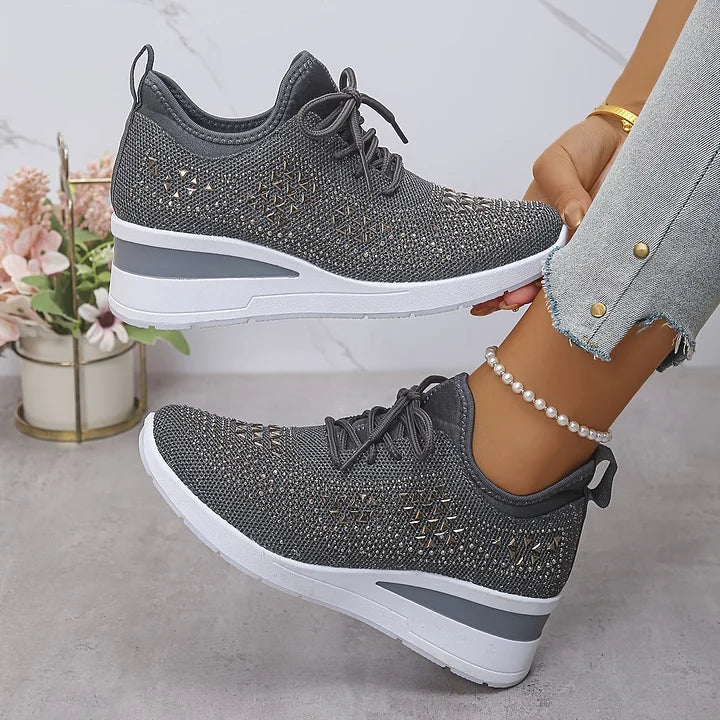 Zapatillas Ortopédicas Elegantes para Mujer con Detalles Brillantes