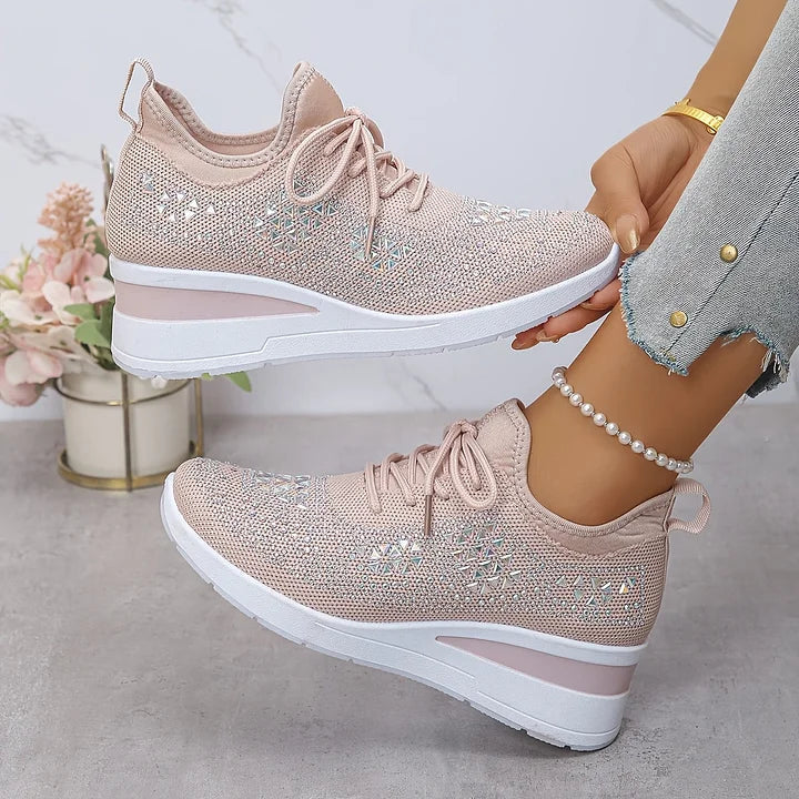 Zapatillas Ortopédicas Elegantes para Mujer con Detalles Brillantes