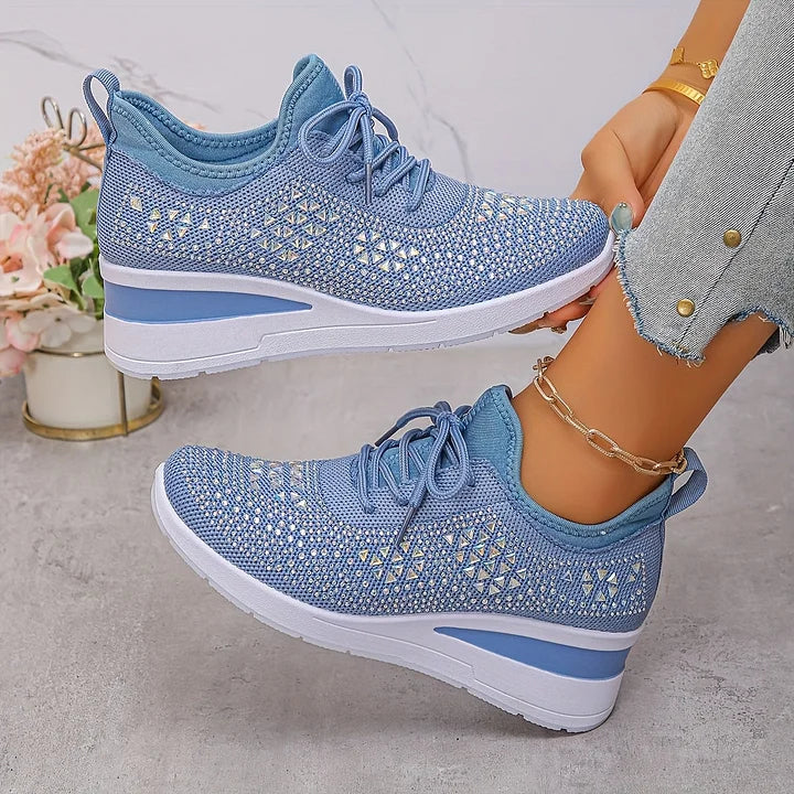Zapatillas Ortopédicas Elegantes para Mujer con Detalles Brillantes