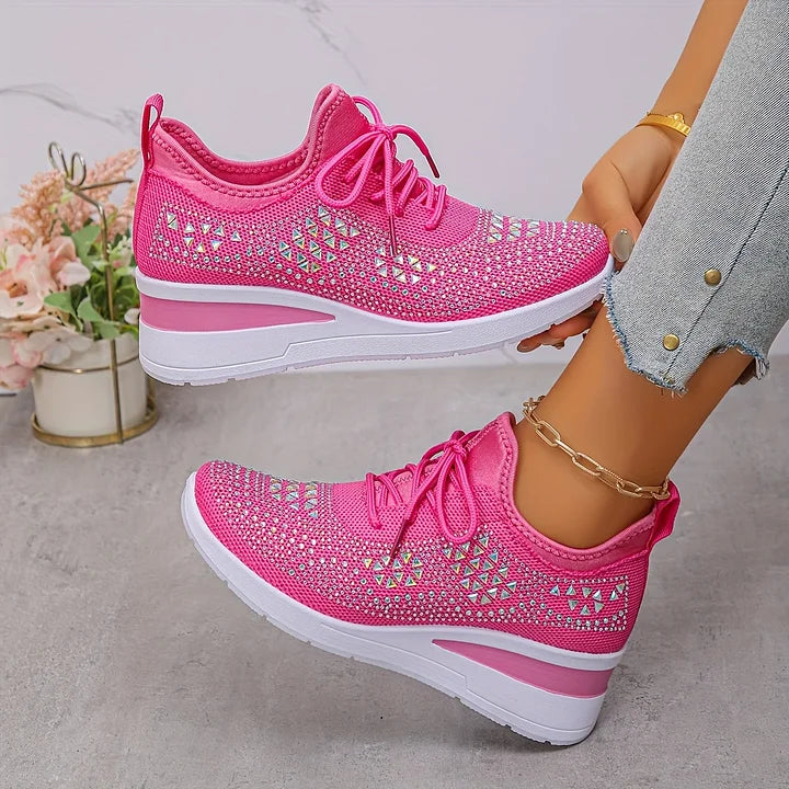 Zapatillas Ortopédicas Elegantes para Mujer con Detalles Brillantes