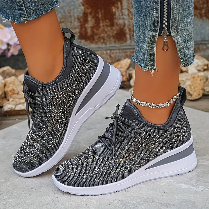Zapatillas Ortopédicas Elegantes para Mujer con Detalles Brillantes