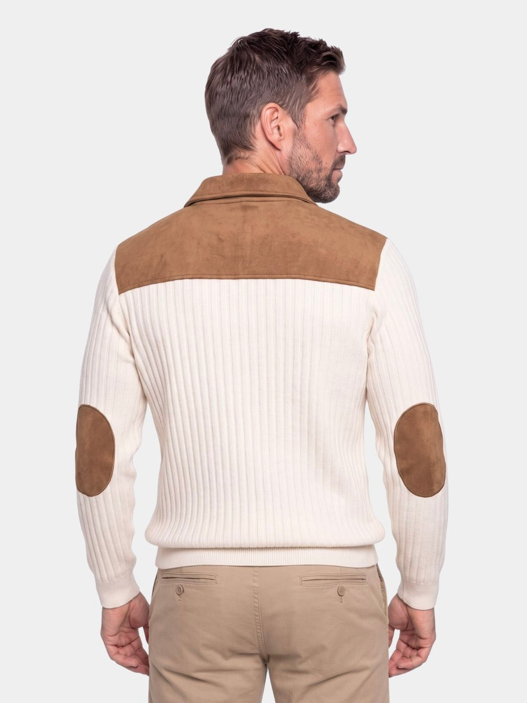 Camborne Suéter de Cuello Alto con Parche en los Codos - Cross & Crown