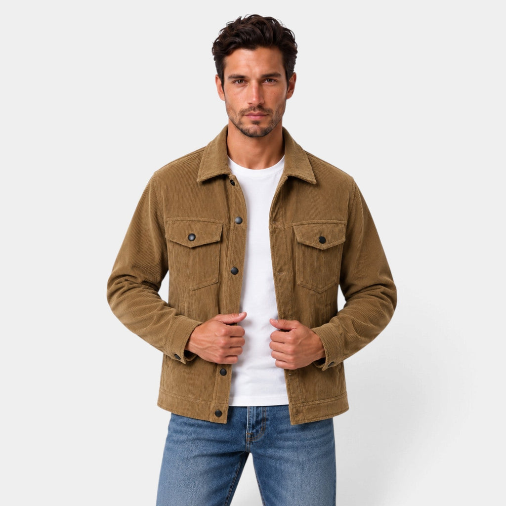 Sobrecamisa de Pana con Botones a Presión para Hombre