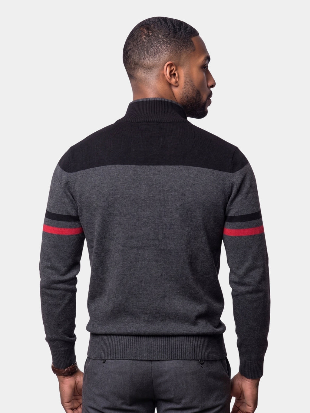 Suéter Cardigan con Cierre y Cuello Alto - Cross & Crown