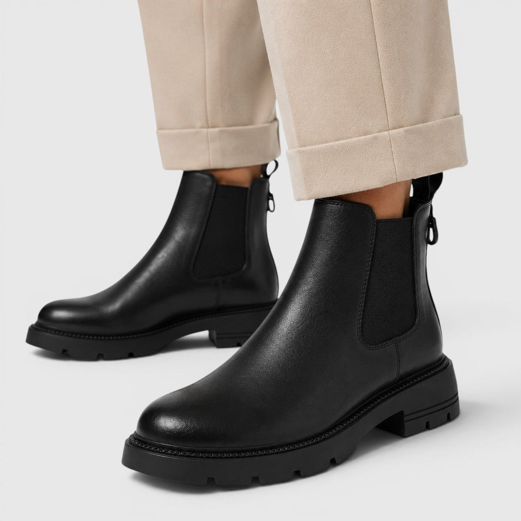 Botines Mujer de Piel de Borrego – Tacón Medio Cómodo