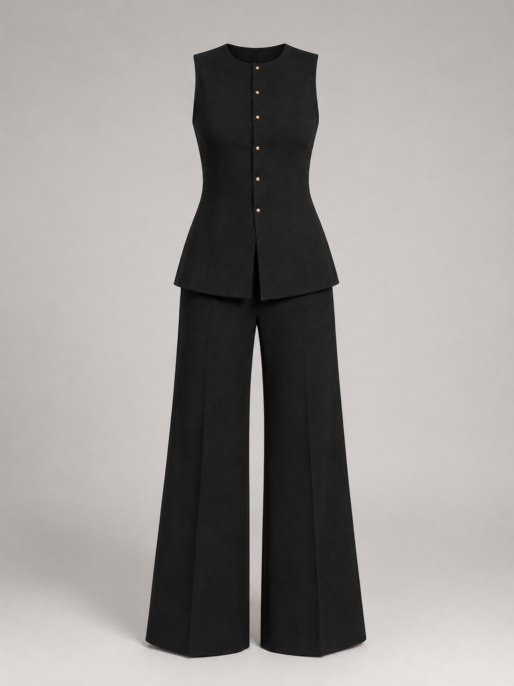 Conjunto de Chaleco y Pantalón Ancho Mujer - Elegante