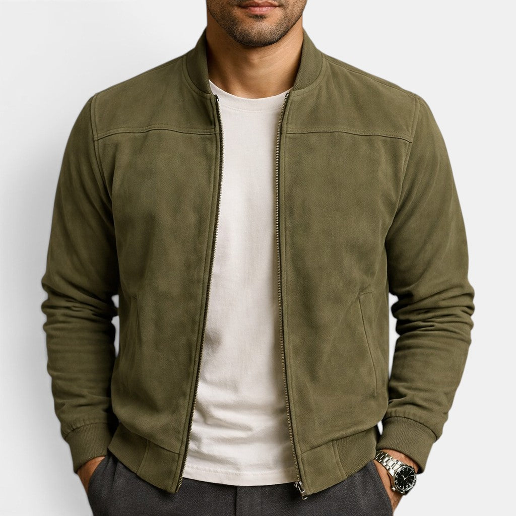 Chaqueta Bomber Hombre Premium – Bomber Efecto Ante Ligera